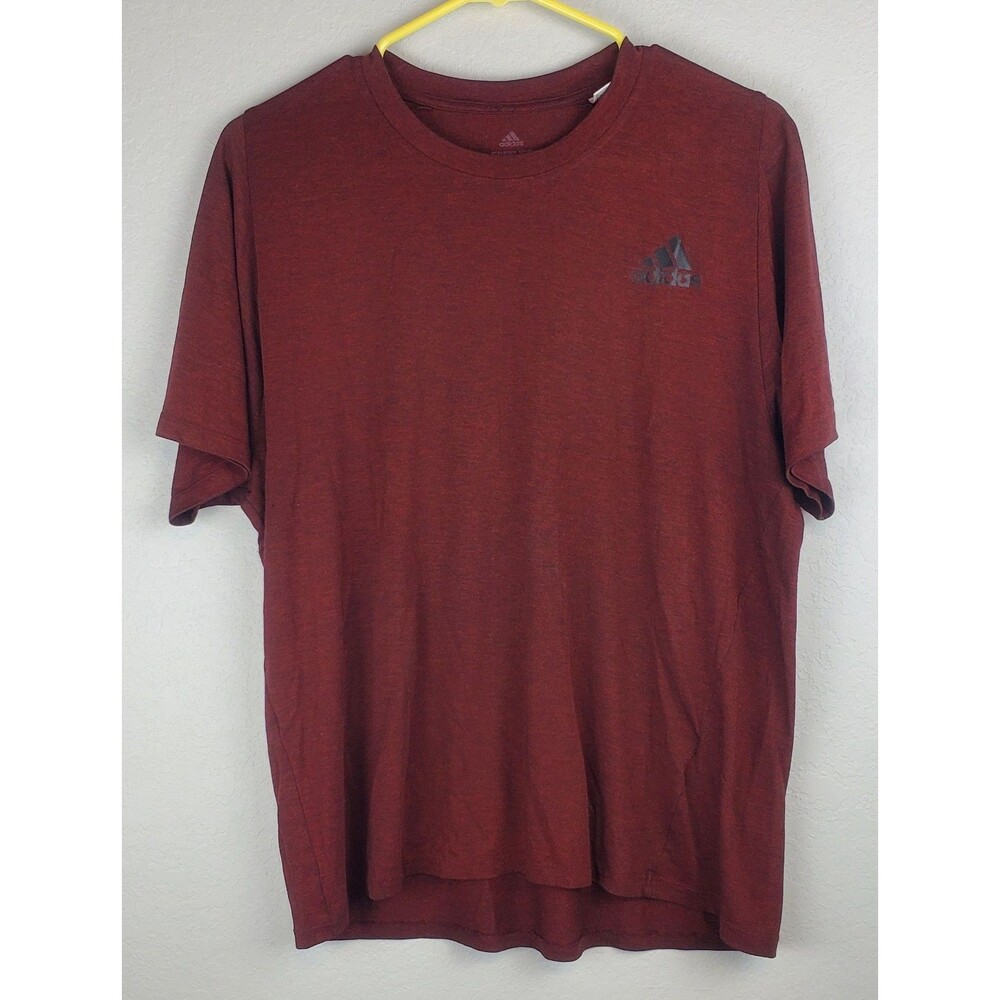 Adidas Freelift Men's Medium Climalite Red Heathered Black Logo T-Shirt Tee